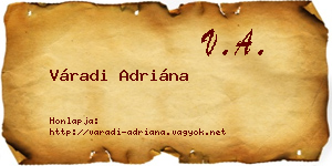 Váradi Adriána névjegykártya